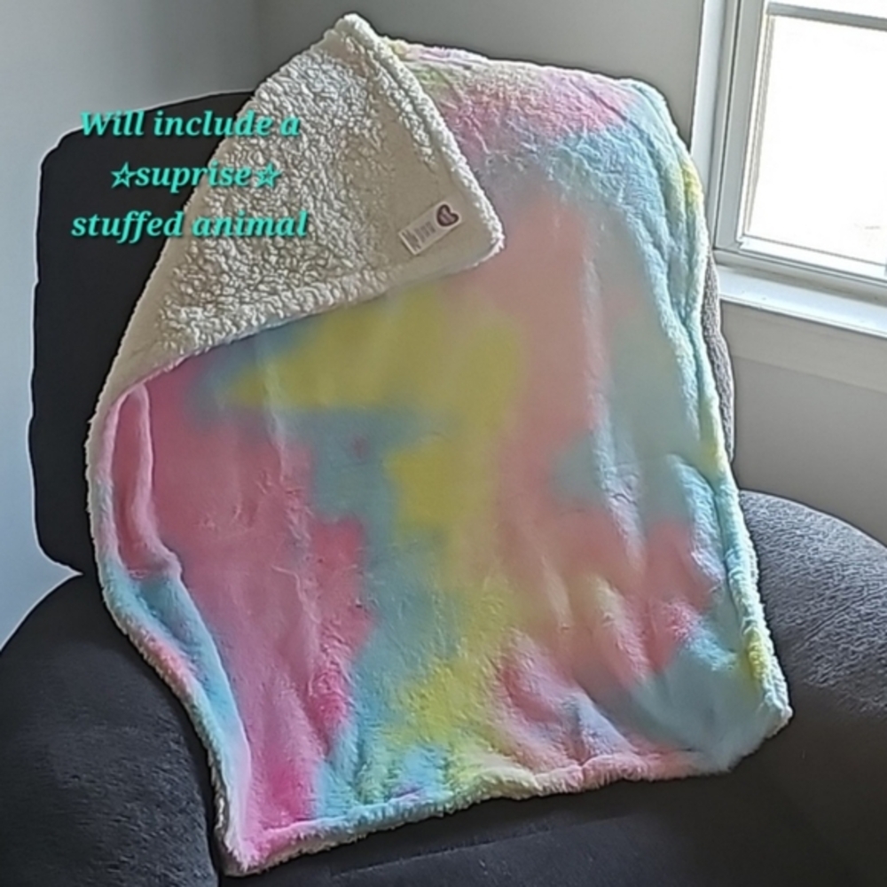 Rainbow tie dye blanket